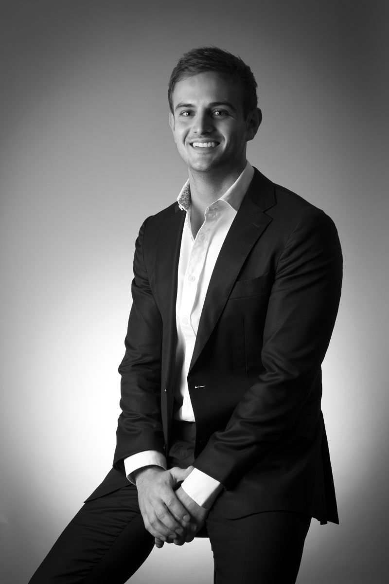 Black and white corporate portrait